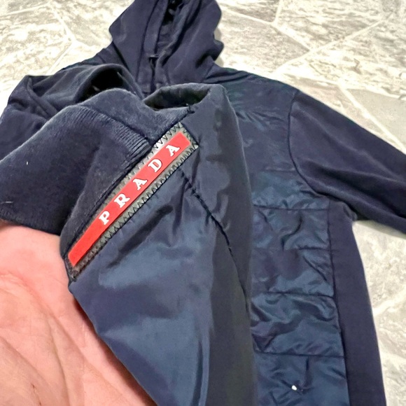 Prada Hybrid Down Jacket Hoodie Mens Size Medium - Picture 4 of 7